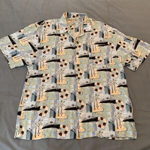 Weekend Traffic Shirt Mens XL Cruise Hawaiian Tropical Short Sleeve Button Front